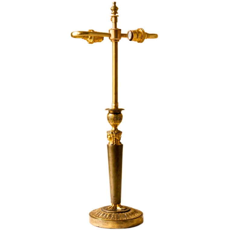 French Empire period bronze  figural  candlestick, lamp