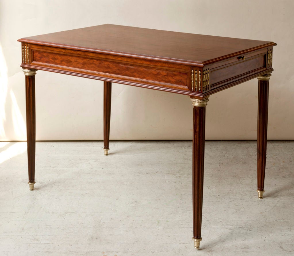 Mahogany Louis XVI style mahogany writing table For Sale