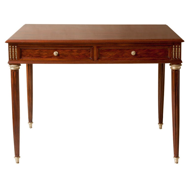 Louis XVI style mahogany writing table For Sale