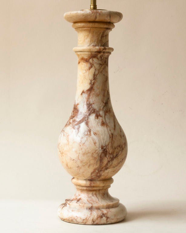 20th Century Rose de Brignoles marble balustrade form lamp