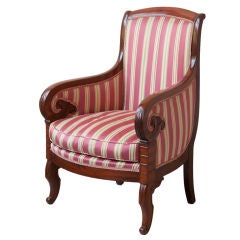 Empire period carved mahogany Bergere