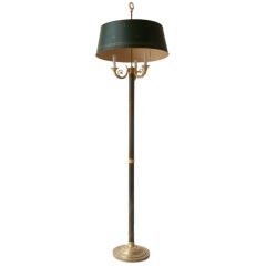 Empire style gilt and patinated bronze standing lamp