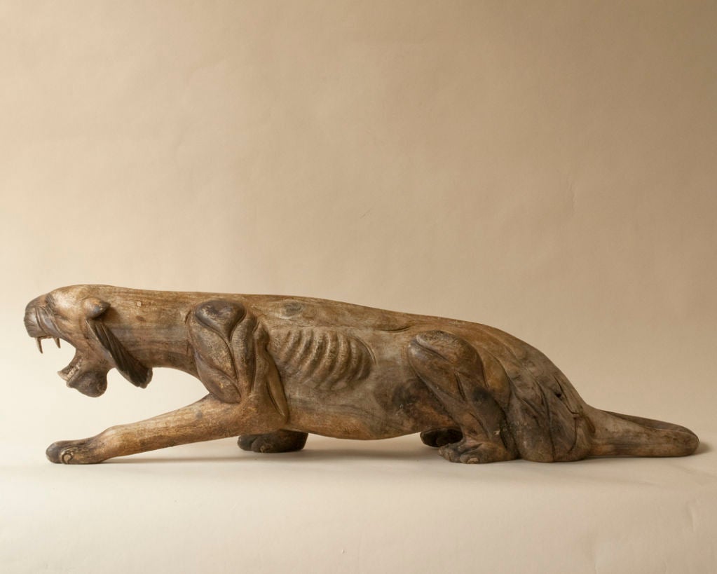 Carved wood jaguar