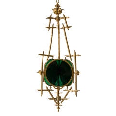 English Regency style faux bamboo light fixture