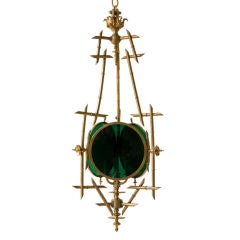 English faux bamboo light fixture