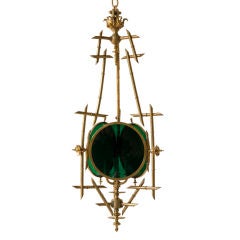 English faux bamboo light fixture