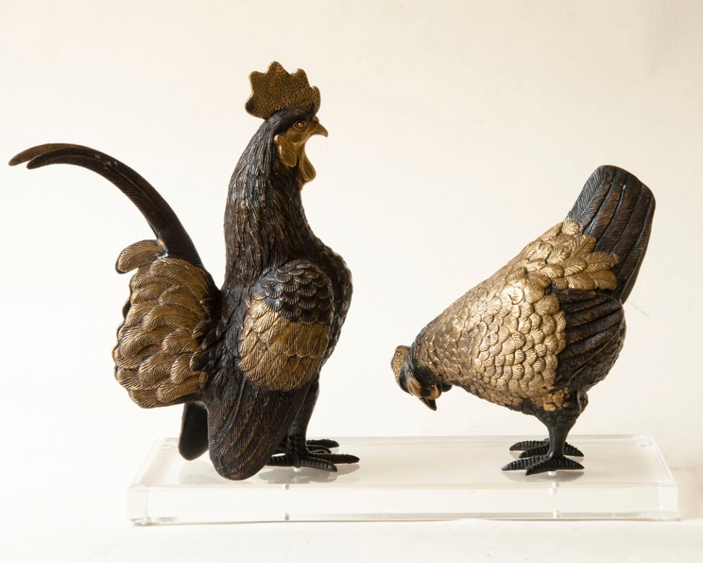 Cock and Hen Sculpture