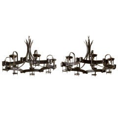 Wrought-iron chandeliers
