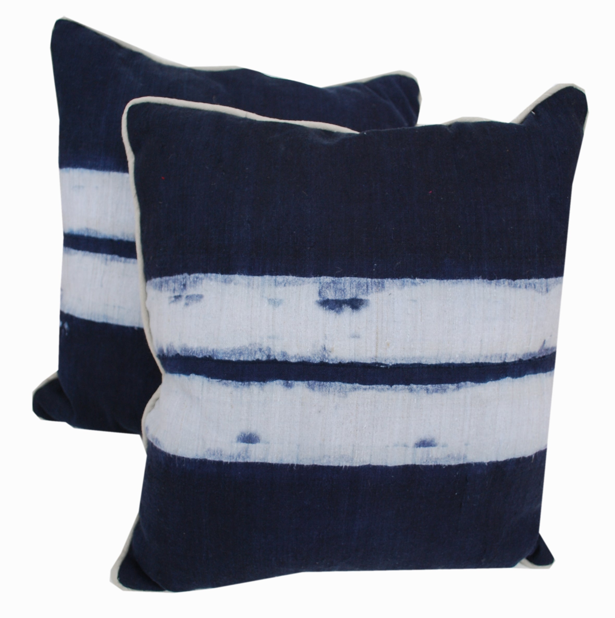 Indigo Batik Stripe Pillows Hmong