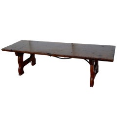 Spanish Lyre Legged Coffee Table Bench Walnut