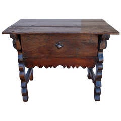Antique 18th Century Spanish Chestnut Side or End Table