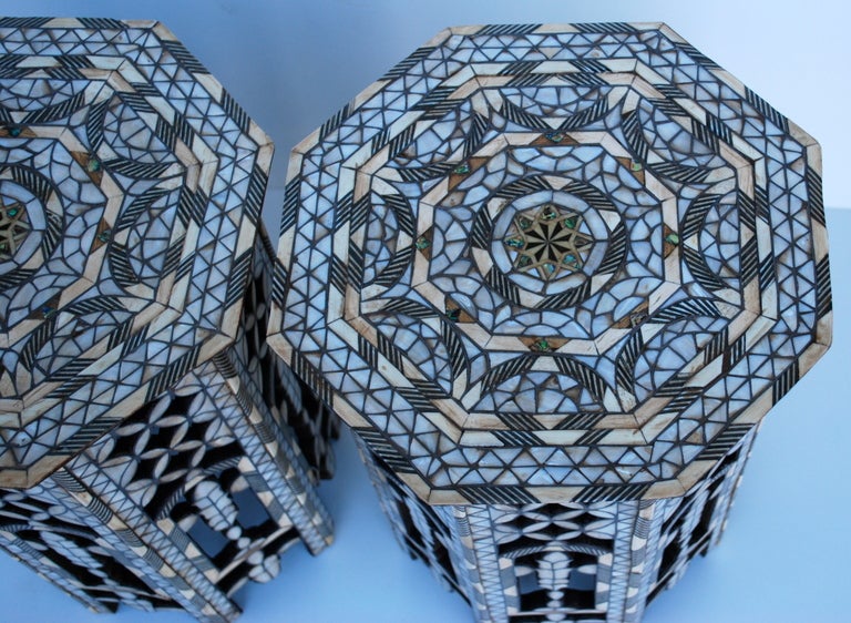 Syrian Mother of Pearl Tables, Pair