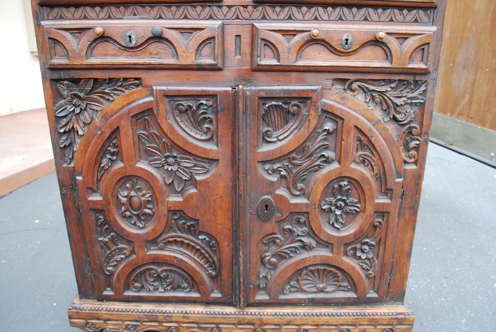 18th Century and Earlier 18th Century Mexican Spanish Colonial Chippendale Armoire