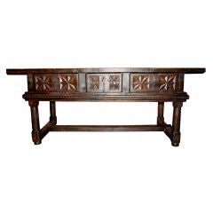 17th Century Spanish Library Table Console Chestnut