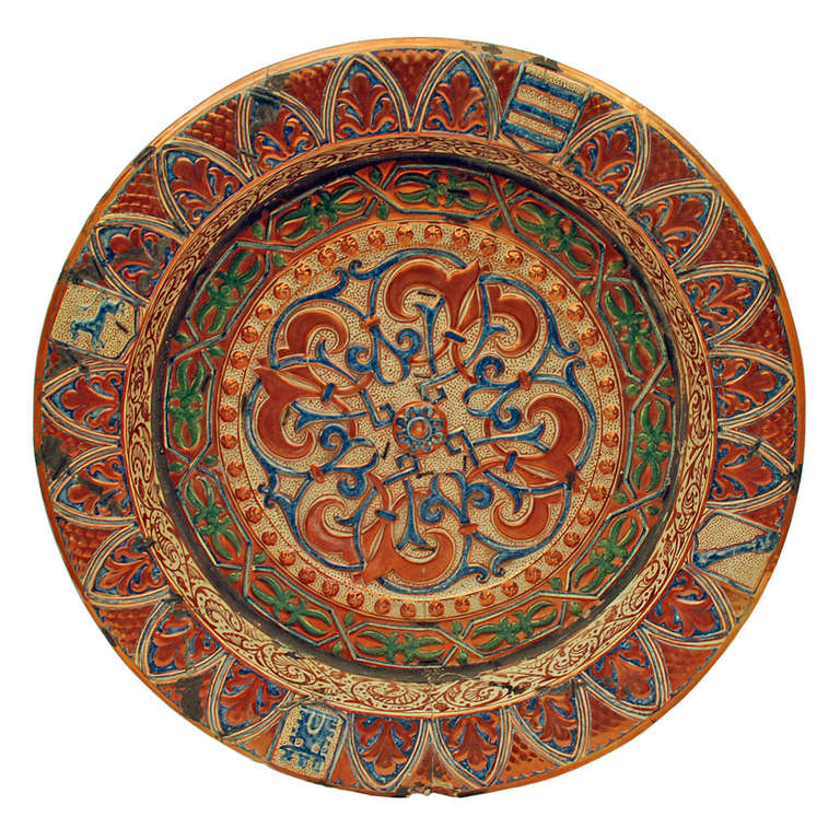 Monumental Stunning 28" Spanish Hispano Moresque Lusterware Charger at