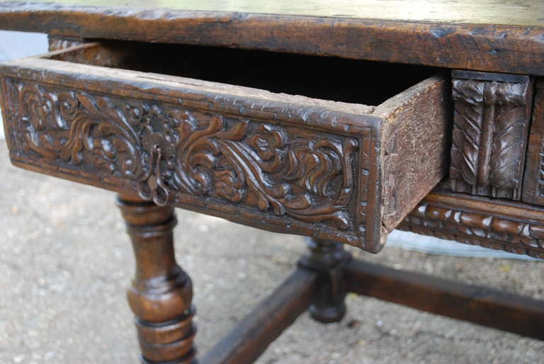 Museum Quality 17th C Spanish Console Table Walnut 6
