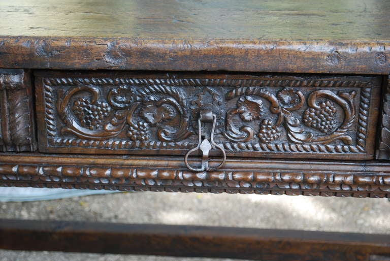 Museum Quality 17th C Spanish Console Table Walnut 1