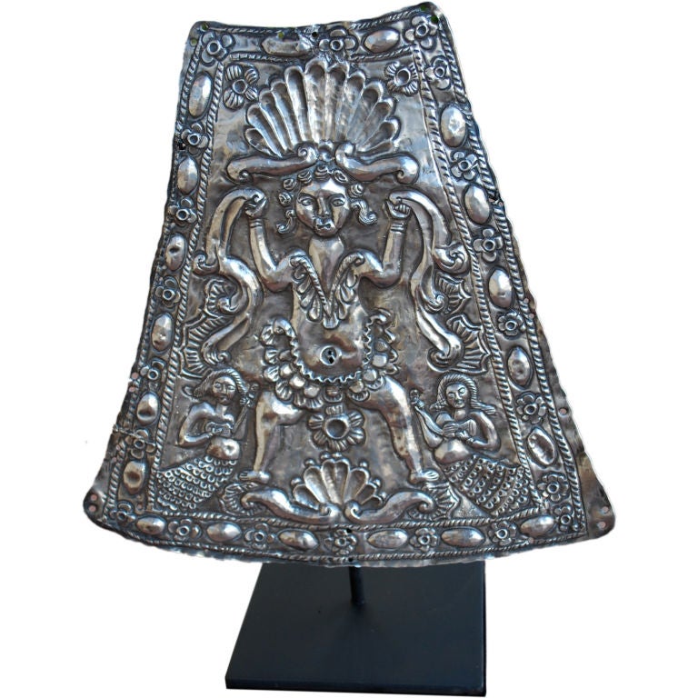 18th Century Spanish Colonial Silver Plaque from Mexico