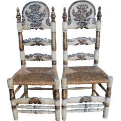 Great Pair of Mallorcan Spanish Chairs 19th Century