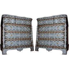 Pair of Syrian Mother of Pearl Inlay Dressers Low