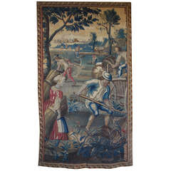 Beautiful 17th Century Flemish Tapestry Wheat Farmers