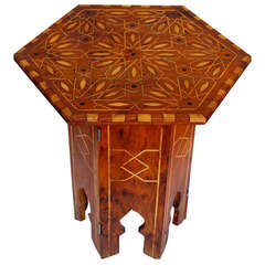 Antique 19th Century Turkish Folding Inlay Tabouret Table