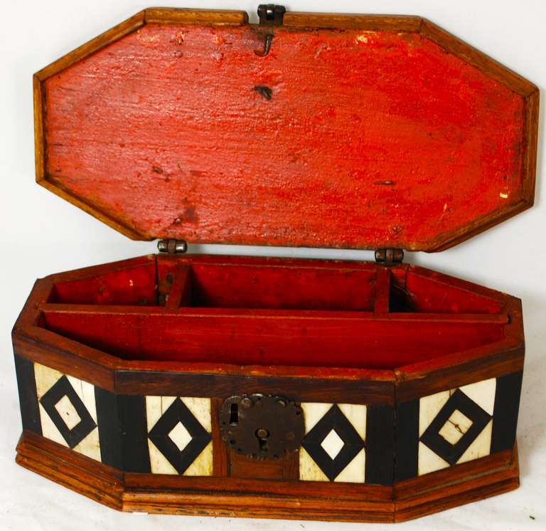 18th Century and Earlier 18th Century Spanish Colonial Mexican Inlay Coffer Box