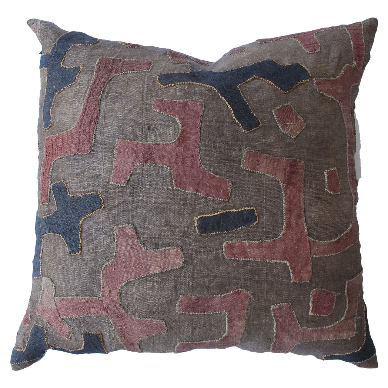 African Kuba Cloth Pillow For Sale