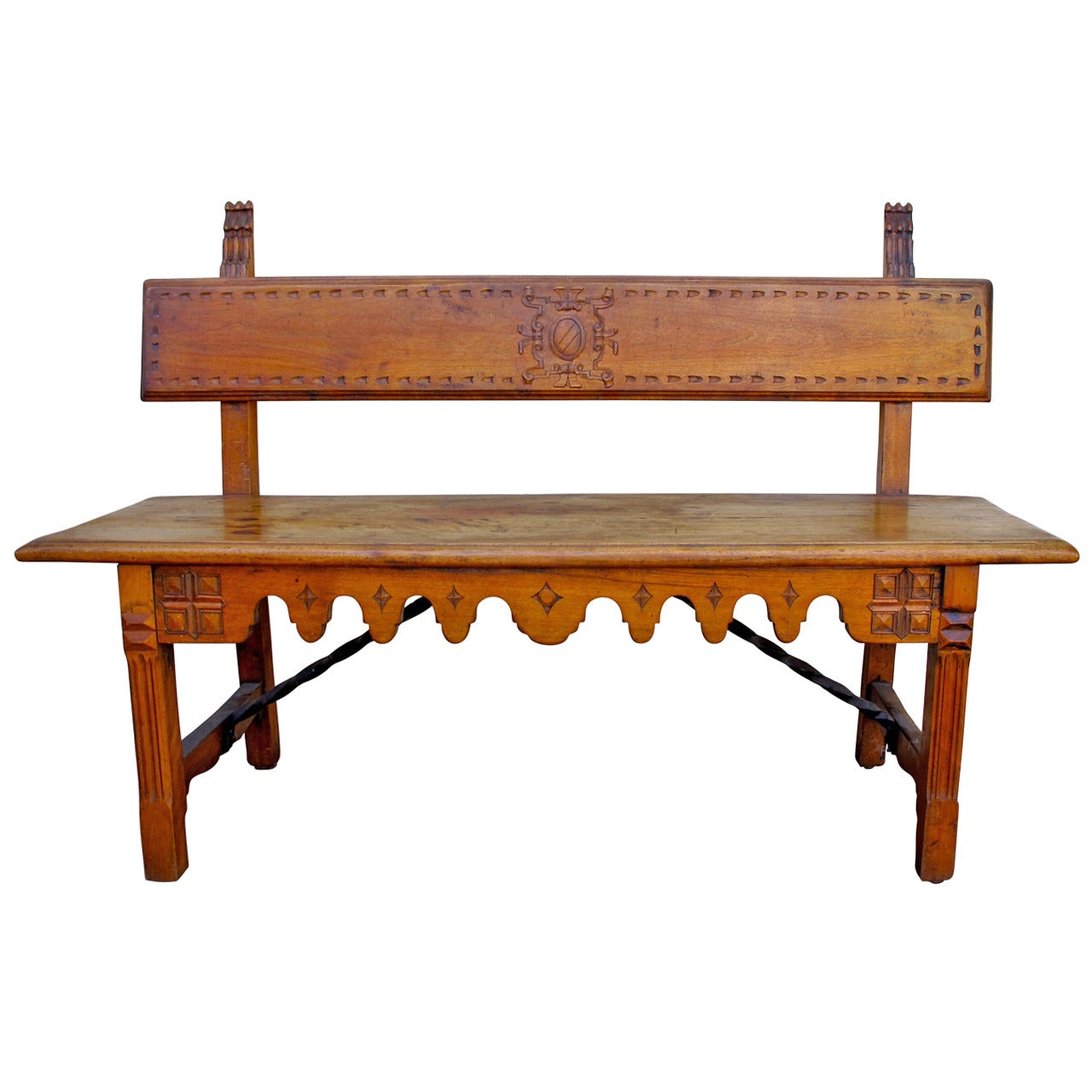 Spanish Revival Bench at 1stDibs