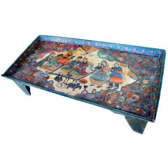 Beautiful 19th Century Middle Eastern Painted Coffee Table