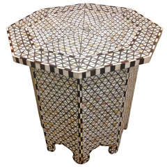 Mother of Pearl Inlay Moroccan or Syrian Side Table