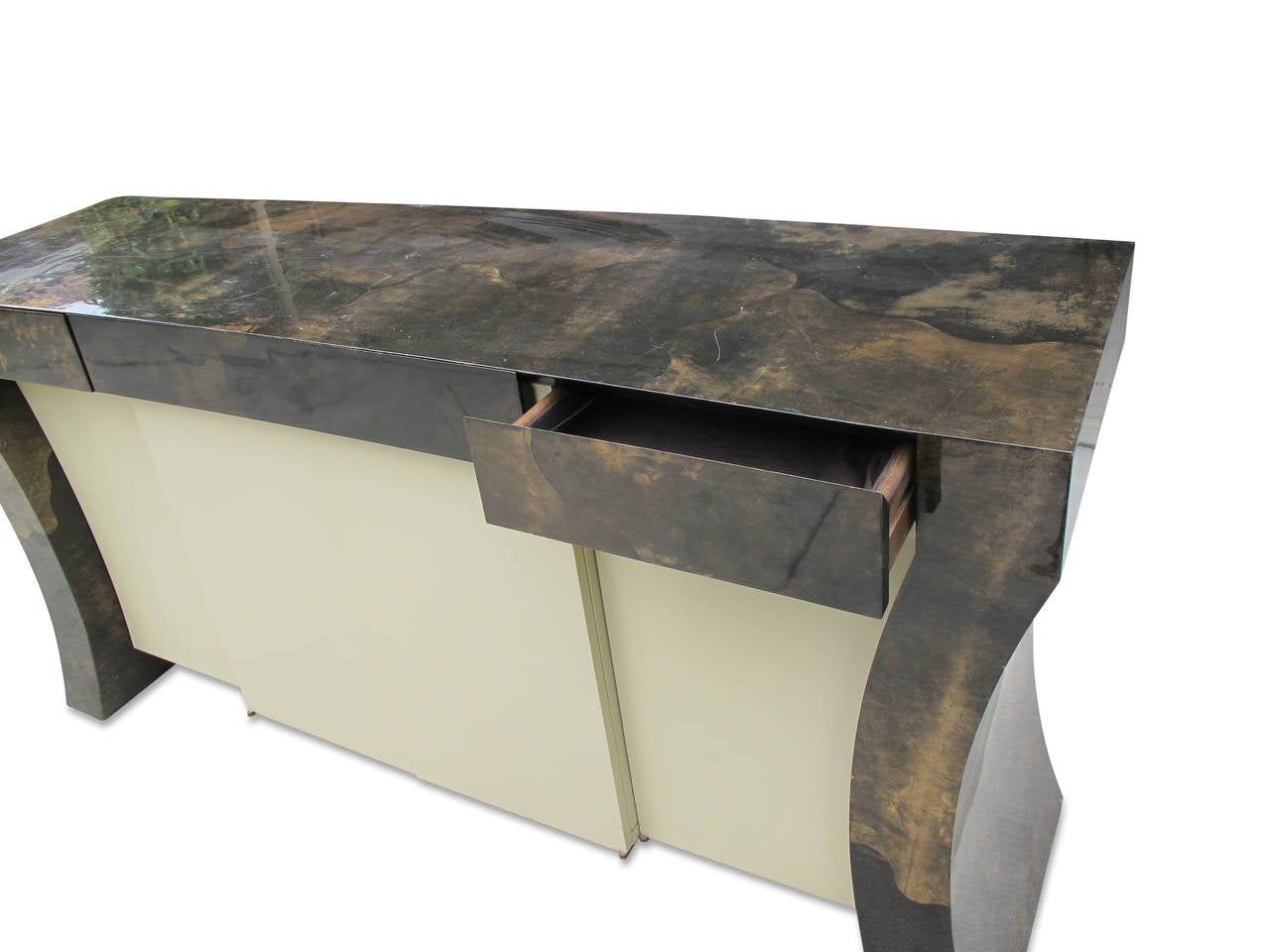 Karl Springer Lacquered Goat Hide Sideboard or Console In Good Condition In Montecito, CA