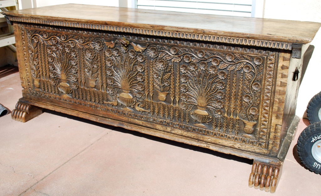 18th Century and Earlier Gorgeous large 17th or early 18th Century Chest Cassone Cyprus