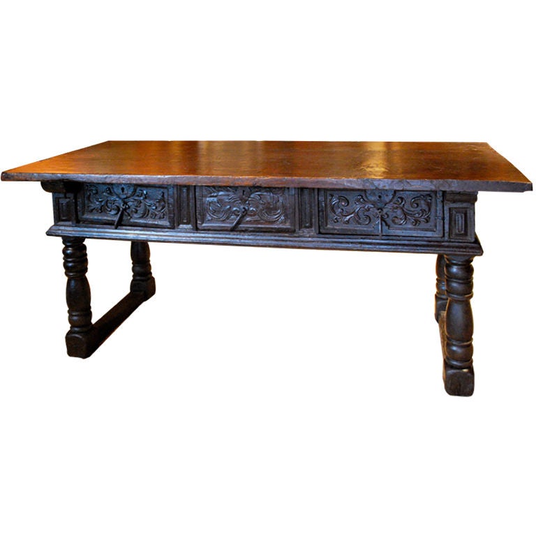 Outstanding 17th Century Spanish Chestnut Console Table