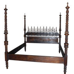 Gorgeous Walnut Spindle Four Post Bed