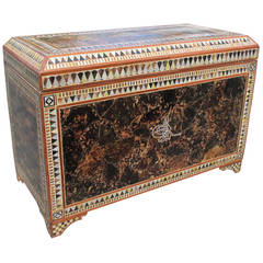 Antique Stunning 19th Century Ottoman, Turkish Mother-of-Pearl Marquetry Chest