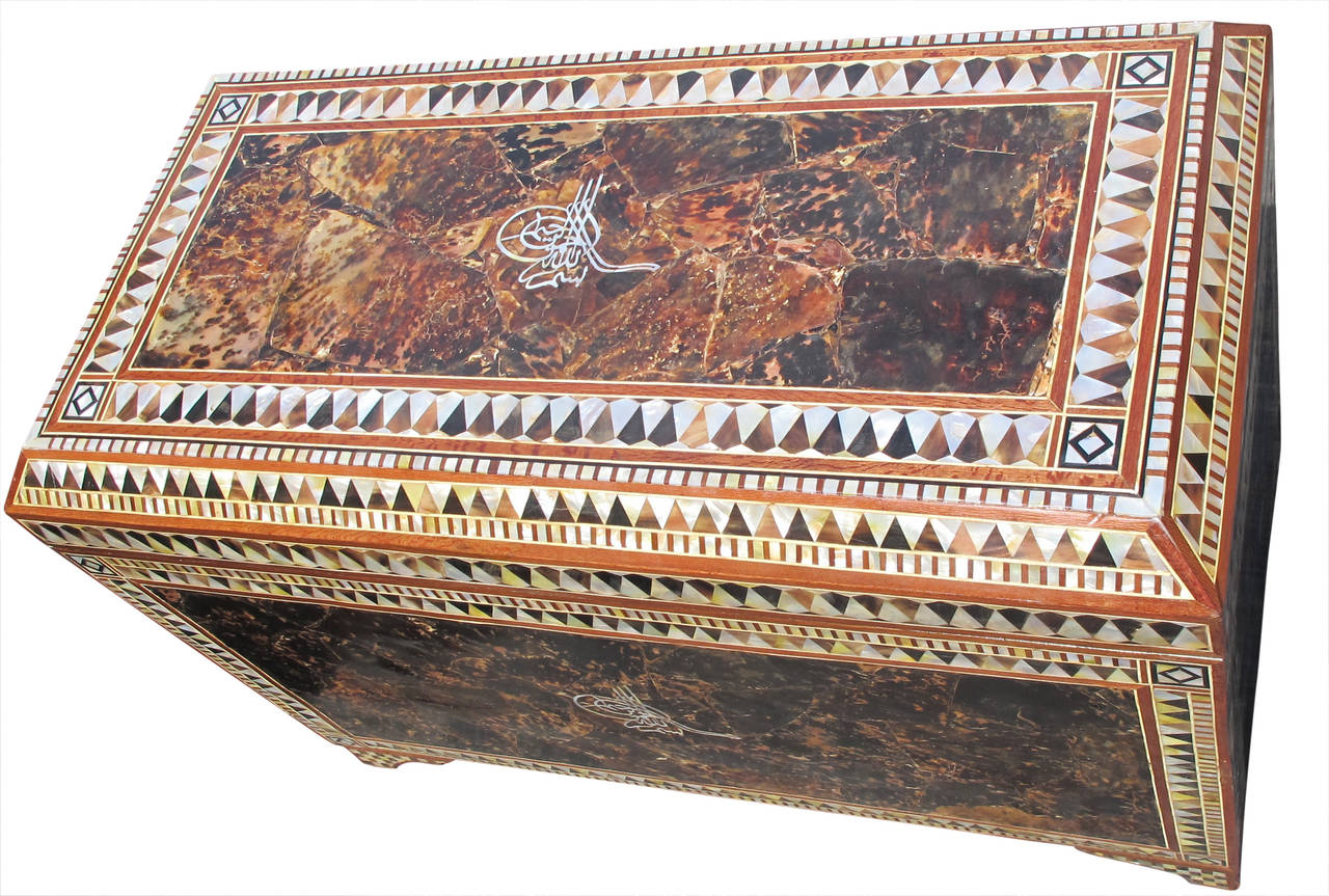 Stunning 19th Century Ottoman, Turkish Mother-of-Pearl Marquetry Chest 2