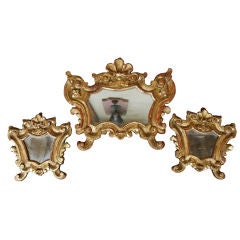 Antique Group of Gilded Italian Mirrors