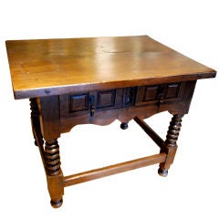 17th Century Spanish Table with Turned Legs