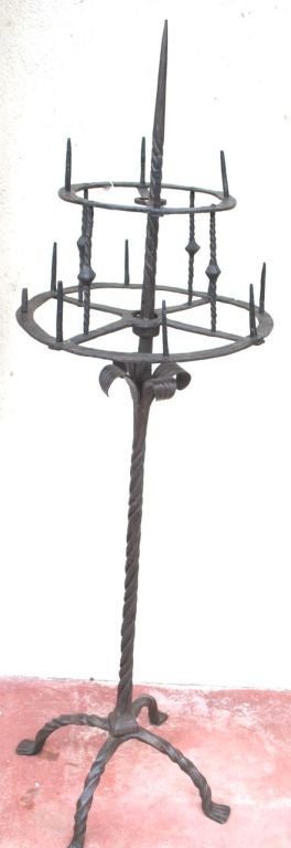 Excellent 17th Century Spanish Iron Candelabra