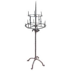 Excellent 17th Century Spanish Iron Candelabra