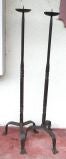 Tall 18th Century Spanish Wrought Iron Candlesticks torcheres