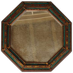 Lovely Octagonal Mirror With Reverse Glass and Designs