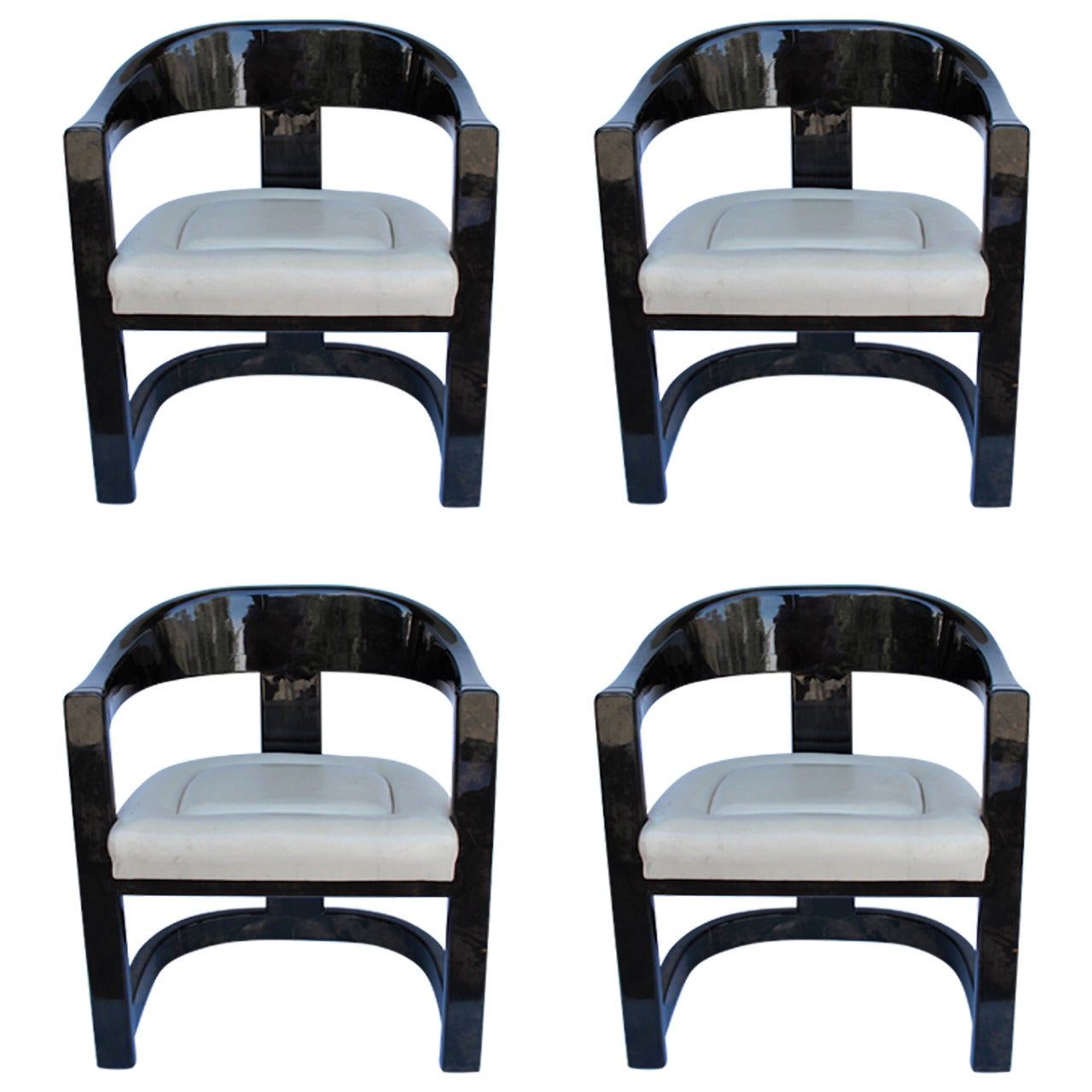Set of Four Karl Springer Onassis Chairs, Lacquered
