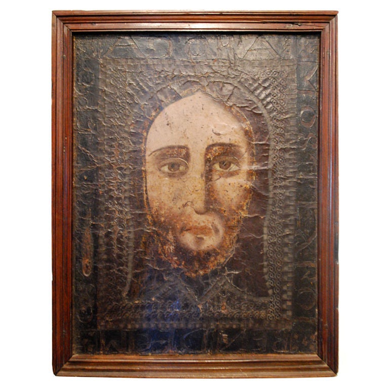 Veil of Monica Spanish 15th Century Painting Leather