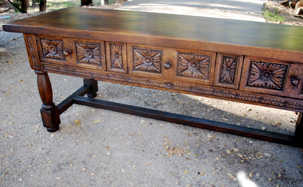 18th Century and Earlier 17th Century Walnut Spanish Console Table Museum Quality