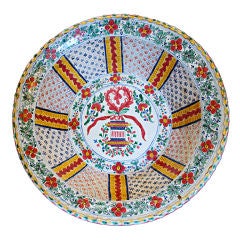 Rare Spanish Colonial Mexican Puebla Talavera Labrillo Bowl