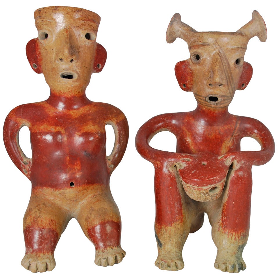 Excellent Pair of Pre Columbian Zacatecas Proto-Classic Figures