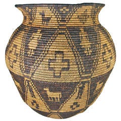 Antique Yavapai Basketry Olla Early 20th Century
