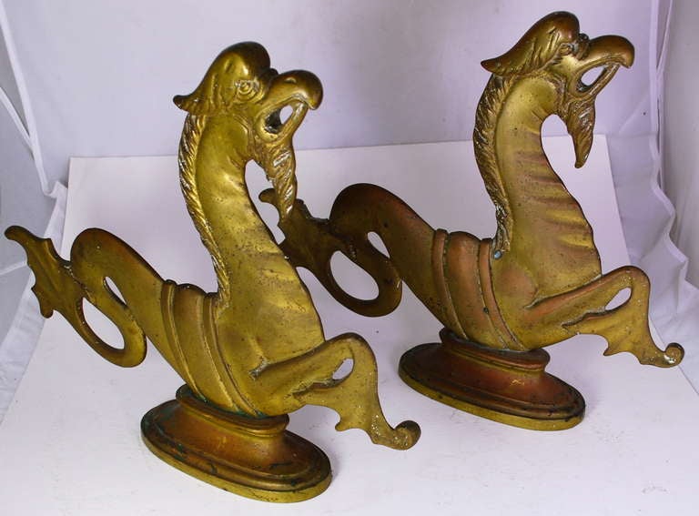 Very Nice Pair of Early Venetian Gondola Seahorses In Good Condition In Montecito, CA